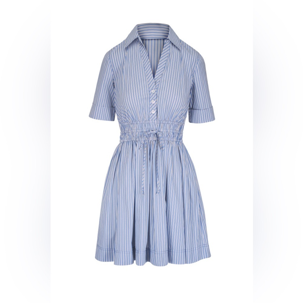 Veronica Beard Light Blue Striped Mini Dress - Picture 2 of 11